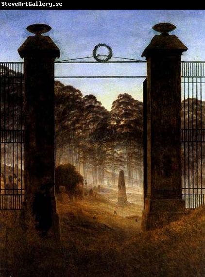 Caspar David Friedrich The Cemetery Entrance